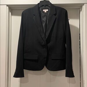 Merona Women's Classic Black Blazer with Striped Cuffs - size 12